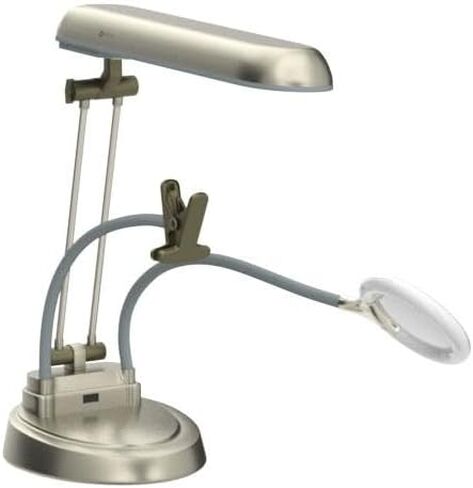 OttLite Ultimate 3-in-1 Craft Lamp, (Floor, Table and Clamp-On Lamp) 24w Energy Efficient Light Bulb for Bright Natural Daylight - Built-in Outlet, Adjustable Neck, 2X Magnifier & Versatile Height in Saudi Arabia