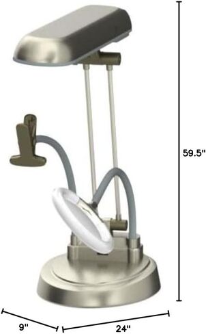 OttLite Ultimate 3-in-1 Craft Lamp, (Floor, Table and Clamp-On Lamp) 24w Energy Efficient Light Bulb for Bright Natural Daylight - Built-in Outlet, Adjustable Neck, 2X Magnifier & Versatile Height in Saudi Arabia