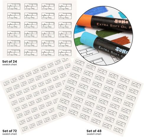 SoHo Urban Artist Oil Pastels Set of 72 - Extra Soft, Blendable, Highly Pigmented and Vibrant, Ideal for Artists, Professionals, Students - Suitable for Drawing, Sketching, Layering, and Scraping in Kuwait