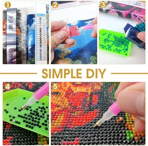 مجموعات فنية ماسية 5D من Bimkole للبالغين كارتون السيارة، مجموعة تطريز كاملة من حجر الراين DIY مع الماس الفن الجدة من خلال مجموعات الأرقام عبر الغرز ديكور الحائط المنزلي 12 × 16 بوصة in Saudi Arabia