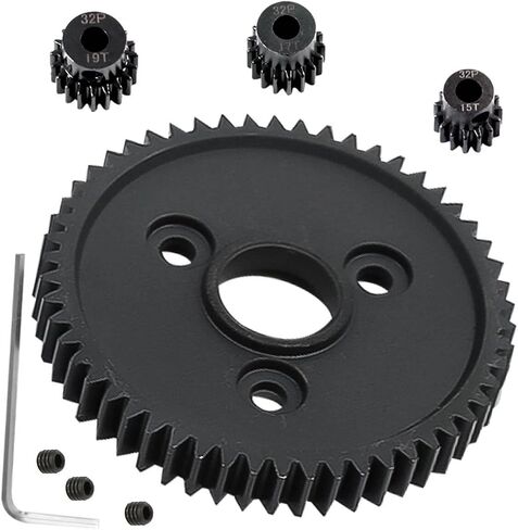 54T Spur Gear 0.8h(32-Pitch) تروس نقل الحركة مع 15T/17T/19T ترس ترقيات جزء لـ 1/10 Slash/Rustler/Stampede 4x4 VXL، تروس نقل معدنية in Saudi Arabia