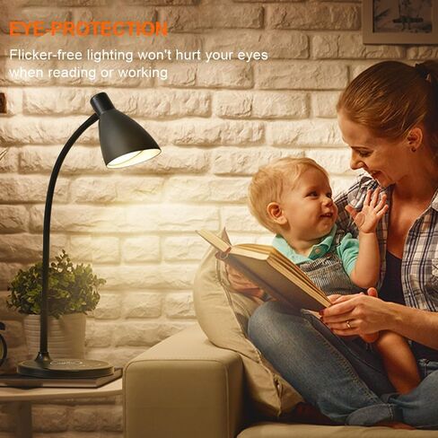 Desk Lamp with Wireless Charger, 12W 1000LM Touch Dimmable Reading Lamp with USB Charging Port, 5 Colors 6 Brightness Eye Care Bedside Table Lamp Gooseneck Desk Light for Home Office in Saudi Arabia