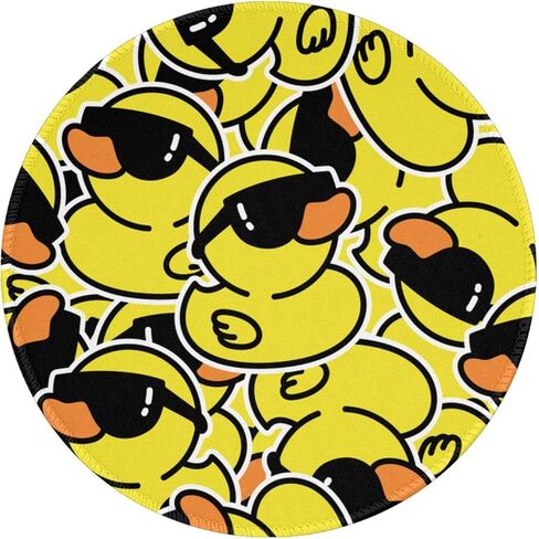 Duck Pattern Round Mouse Pad Small Gaming Mousepad Desk Mat Stitched Edges 8 X 8 Inch for Home Office in Saudi Arabia