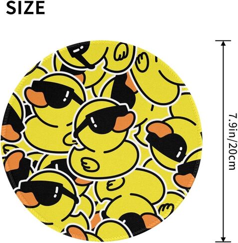 Duck Pattern Round Mouse Pad Small Gaming Mousepad Desk Mat Stitched Edges 8 X 8 Inch for Home Office in Saudi Arabia