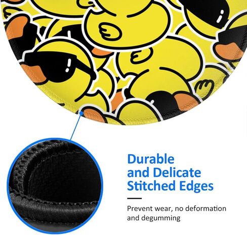 Duck Pattern Round Mouse Pad Small Gaming Mousepad Desk Mat Stitched Edges 8 X 8 Inch for Home Office in Saudi Arabia