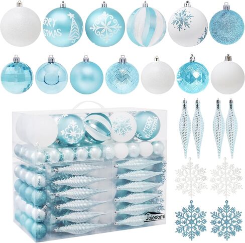 Joiedomi 133 Pcs Christmas Ornaments, Assorted Shatterproof Christmas Ornaments for Holidays, Indoor/Outdoor Party Decoration, Tree Ornaments, and Events (Red&White) in Saudi Arabia