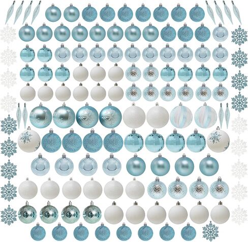 Joiedomi 133 Pcs Christmas Ornaments, Assorted Shatterproof Christmas Ornaments for Holidays, Indoor/Outdoor Party Decoration, Tree Ornaments, and Events (Red&White) in Saudi Arabia