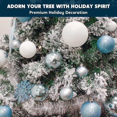 Joiedomi 133 Pcs Christmas Ornaments, Assorted Shatterproof Christmas Ornaments for Holidays, Indoor/Outdoor Party Decoration, Tree Ornaments, and Events (Red&White) in Saudi Arabia