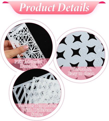 Molain 16Pcs Geometric Stencils for Crafts Reusable, Face Painting Stencils Texture Stencils for Painting DIY Art Painting Stencils for Painting on Wall Scrapbook Furniture Floor Crafts Decor(Style B) in Saudi Arabia