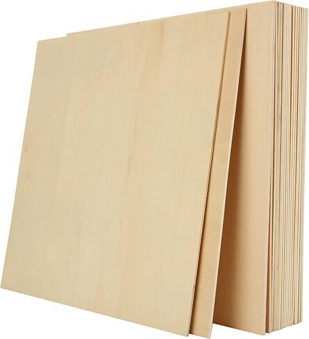 Basswood Sheets 12x12 Inch Unfinished Square Wood Pieces for Crafting 3mm Plywood Board 1/8" Thin Wooden Sheets Wood Slices Natural Wood Planks for Craft DIY Arts Project Painting Pyrography (20) in Saudi Arabia