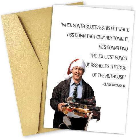 Funny Christmas Cards for Her Him, Happy Holidays Greeting Card for Female Male, Hilarious Christmas Movie Card for Family Friend, Humorous Xmas Cards Decorations for Couple Husband Wife in Saudi Arabia