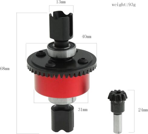 مجموعة تروس تفاضلية نشطة أمامية/خلفية 43T مع مجموعة تروس تفاضلية 10T كاملة لأجزاء ترقية ARRMA Kraton 6S Outcast 6S Notorious Mojave (أحمر) in Kuwait