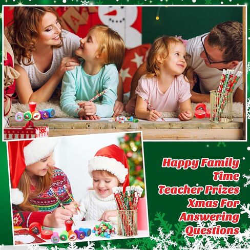 PerKoop 336 جهاز كمبيوتر شخصي لحفلات عيد الميلاد للأطفال، 48 مجموعة من قرطاسية عيد الميلاد تتضمن مسطرة قلم رصاص لعيد الميلاد ومبراة وممحاة وملصق ختم لحشو تخزين هدايا الفصل الدراسي in Kuwait