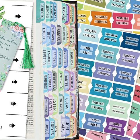 Spanish Bible Index Tabs New & Old Testament Tabs Matte Laminated Floral Design, Bible Journaling Supplies - 122 Pcs (Terracotta) in Kuwait