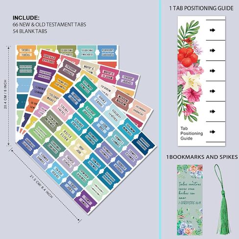 Spanish Bible Index Tabs New & Old Testament Tabs Matte Laminated Floral Design, Bible Journaling Supplies - 122 Pcs (Terracotta) in Kuwait