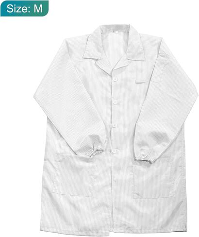 MECCANIXITY ESD Lab Coat Anti Static Clothing Science Jacket with Cuff Lapel Collar Wear Uniform Work for Men Women (Navy Blue, M) in Saudi Arabia