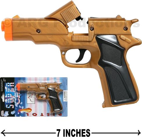 Set of 2, Cap Gun Toy, Detective Revolver, Police Cowboy, Pretend Play, Colt 45, 7 Inches (Golden) in Saudi Arabia
