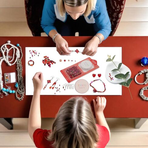 مجموعة خرزات زجاجية كريستالية متعددة الألوان - مقاسات متنوعة 2-10 ملم للأساور والقلائد والأقراط - مجموعة صنع مجوهرات قوس قزح مع حلية على شكل قلب in Kuwait