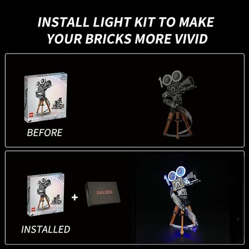 مجموعة إضاءة LED لكاميرا Lego Disney Walt Disney Tribute 43230، إضاءة LED متوافقة مع نماذج مكعبات البناء Lego 43230 (إصدار التحكم في الإضاءة) in Saudi Arabia