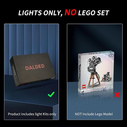 مجموعة إضاءة LED لكاميرا Lego Disney Walt Disney Tribute 43230، إضاءة LED متوافقة مع نماذج مكعبات البناء Lego 43230 (إصدار التحكم في الإضاءة) in Saudi Arabia