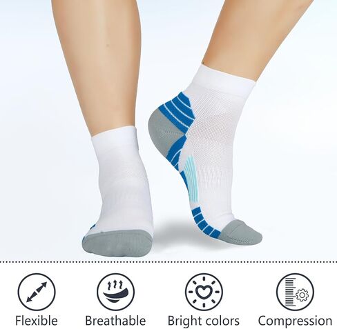 3 أزواج من الجوارب الضاغطة من LIN PERFORMANCE للرجال والنساء، جوارب رياضية للجري in Kuwait