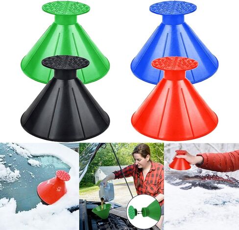 كاشطات ثلج للسيارة، مكشطة ثلج، كاشطات ثلج سحرية للزجاج الأمامي للسيارة، 4 قطع ممسحة إزالة الثلج المحمولة متعددة الوظائف، ترقية 2 في 1 للتزود بالوقود وإزالة الجليد، عالمية للحافلات والشاحنات وسيارات الدفع الرباعي in Kuwait