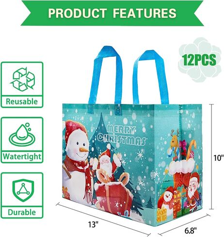 U-PTY 24PCS Christmas Paper Gift Bags with Handles for Holiday Treats and Party Supplies in Saudi Arabia