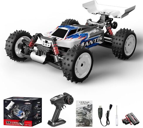 1/16 Fast Remote Control Car for Adults, Electric Vehicle Gift for Boys, High Speed RC with Max 48 mph Offroad Buggy, All Terrains RC Monster Truck with 2 sets of Rechargeable Batteries (Blue) in Saudi Arabia