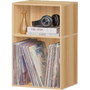 LEYAOYAO Wooden 7 Cube Book Shelf, Natural 3 Tier Bookshelf with Legs, Modern Open Storage Organizer,Boho Bookcase,Display Cabinet Shelf Free Standing Bookshelves for Bedroom,Living Room,Office