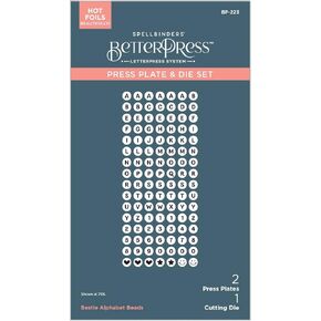 Spellbinders Bestie Alphabet Beads Press Plate, Metal