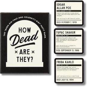 Brass Monkey How Dead are They – Party Game with 350 Game Card Prompts and Trivia Facts to Figure Out When Celebrities Died, 2+ Players