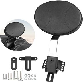 KOLEMO Black Adjustable Plug-in Driver Rider Backrest Custom Compatible With For Touring Road King Street Glide Road Glide Electra Glide 1997-2022