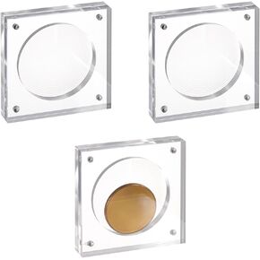 MAYJOYDIY 3 قطع من الأكريليك حامل عرض العملات المعدنية مع مشابك مقاس 2.33 بوصة مستديرة شفافة حامل العملات المعدنية شارة المفاجئة حامل صندوق منظم للتخزين الشفاف لمستلزمات جمع شارات العملات المعدنية in Saudi Arabia
