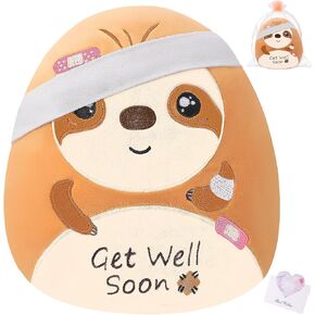 Get Well Soon Dog Plush - Dog Stuffed Animals Corgi Plushie Toys with Injury Bandage, Kids' Pillow Cushion, Gifts for Patient Girls Boys, 9 Inch