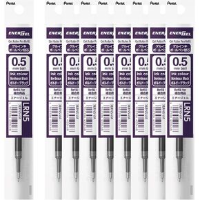 ぺんてる EnerGel Black Colors XLRN5-VA Ballpoint Pen Refill, 0.02 inches (0.5 mm), Bordeaux Black, 10 Pieces
