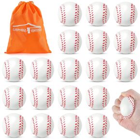 LovesTown 2.5 Inch Basketball Stress Balls, 20PCS Mini Basketballs Soft Foam Basketball squishies Small Squeeze Balls Stress Anxiety Relief Balls for Sports Theme Basketballs Party Favors School