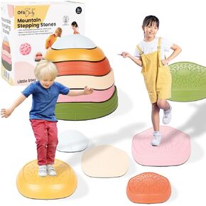 6Pcs Stepping Stones for Kids - Non-Slip Edging Kids Stepping Stone, Holds up to 220 Ibs for Promoting Children's Coordination Skills, Best for Stability - Toddler Stepping Stones