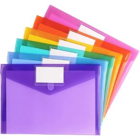 Tamaki 6 Pack Plastic Envelopes Poly Envelopes, Clear Document Folders Plastic File Folders for Home Work Office Organization, Letter Size/A4 Size(Dark Grey)