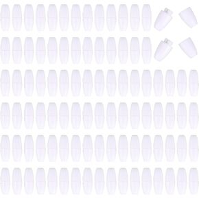 100 Sets Breakaway Clasps for Necklaces Plastic Breakaway Clasps Safety Breakaway Clasps Plastic Bead Barrel Connectors for Jewelry Making (White)