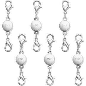 S925 Silver Magnetic Necklace Clasps with Lobster Clasp, Jewelry Clasps for Necklaces, Bracelets (3golden)