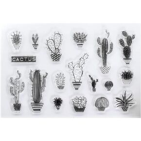 Cactus Background Clear Stamps for Card Making Decoration and DIY Scrapbooking 3021537