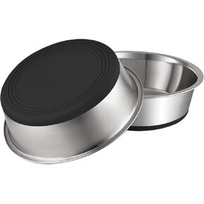 YINGFAN Stainless Steel Dog Bowls, 2-Pack Non-Slip Dog Water and Food Bowl, 5.3 x 1.8 Inch (2 Cup), BPA-Free, Dishwasher Safe, Black