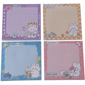 ملاحظات لاصقة على شكل أرنب لطيف، مجموعة ملاحظات لاصقة ذاتية اللصق على شكل رسوم متحركة، مقاس 3.0 × 3.0 بوصات، وسادات مذكرة كاواي، للمنزل المكتبي، 50 ورقة in Kuwait