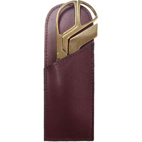 DACASSO Burgundy Bonded Leather Mini Library Set- Made in Italy - Luxury Executive Decor and Office Essential - Gold-Plated Polished Letter Opener and Pair of Scissors.