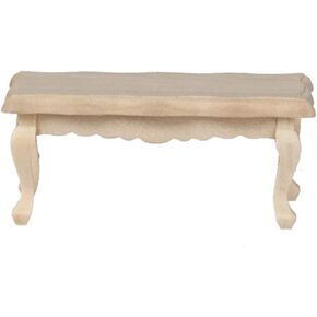 Dolls House Unfinished Scalloped Coffee Table Bare Wood Living Room Furniture