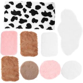 Abaodam 9pcs Mini Rug Mini Floor Mat Circle Rugs Miniature Dollhouse Accessory Small House Accessories Doll House Supplies Kids Furniture Rugs Pink Rugs Blanket Random Color