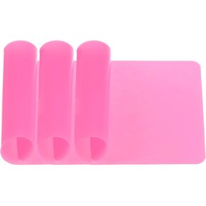 HARFINGTON 3pcs Silicone Mats for Crafts 5.9"x3.9" Multipurpose Table Protector Jewelry Casting Mold Sheet for Epoxy Resin, Painting, Pink
