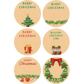2 inch Merry Christmas Stickers Labels Adhesive Decorative Envelope Seals Stickers for Envelopes Boxes Cards 102 Stickers