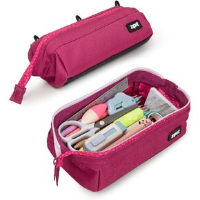 ZIPIT Lenny Pencil Case | Large Capacity Pencil Pouch | Pencil Bag for School, College and Office (Grey)
