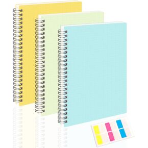 AHGXG Dotted Journals Spiral Notebook 3 Pack, A5 Bullet Dot Grid Journal with 100 GSM Thick Dotted Paper, Transparent Hardcover, 80 Sheets, for Bullet Journaling, Artist Writing Drawing, 5.7" x 8.3"